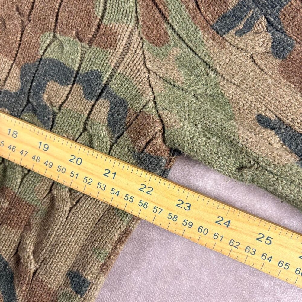 vintage polo ralph lauren camo varsity cable knit sweater - Picture 7 of 7